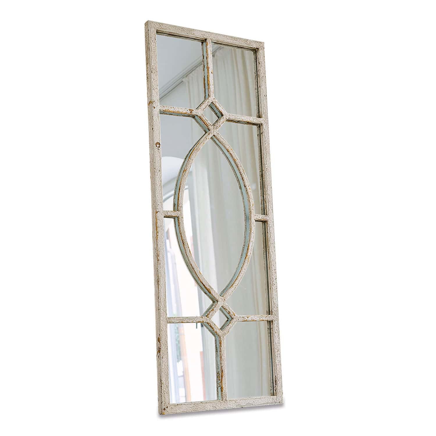 Loberon Millery Specchio - Ferro Massiccio con Finitura Antica - Utilizzo Versatile, Bianco Antico