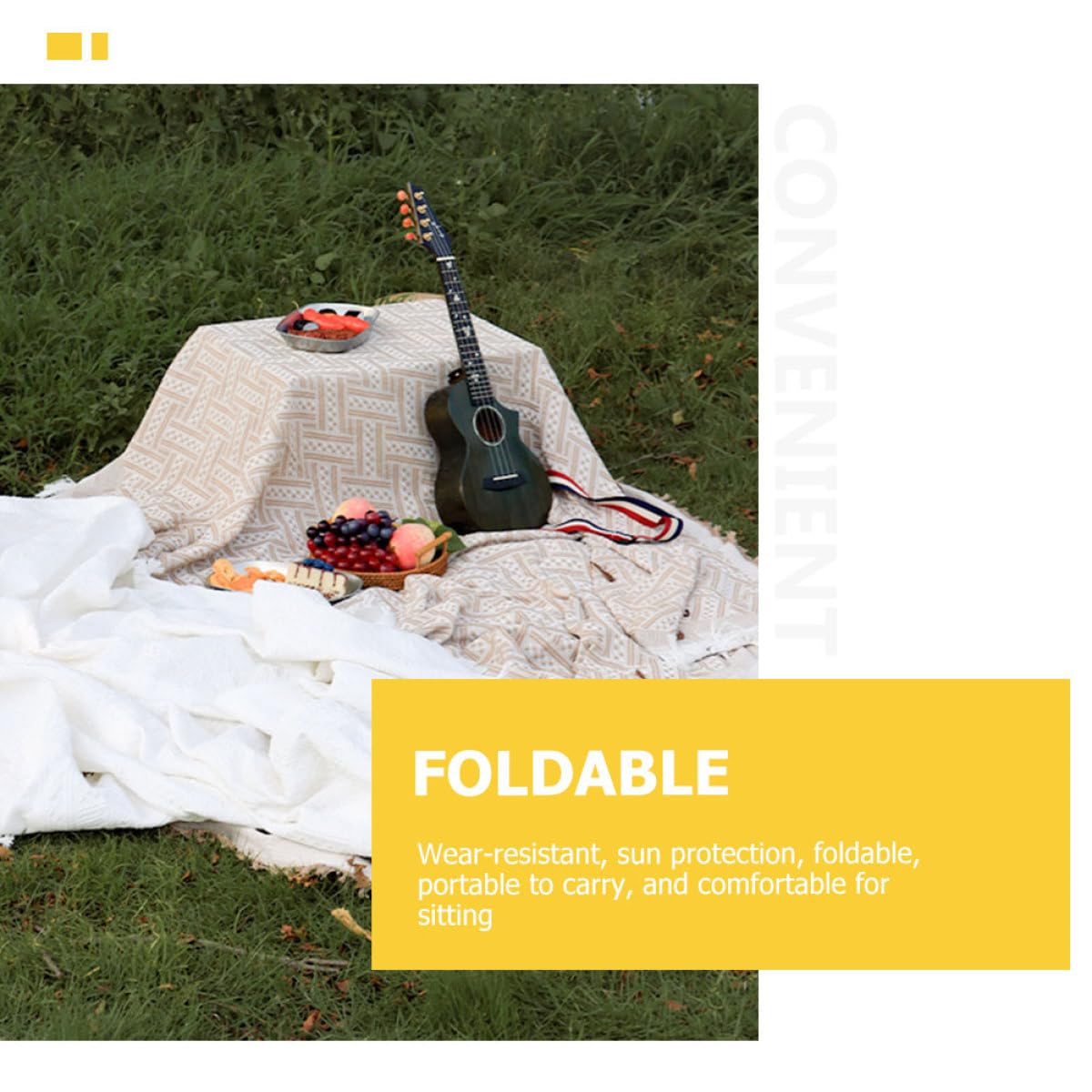 Manta de Picnic y Plegable 180x130 Cm, Esterilla Portátil Resistente Humedad Desgaste, Alfombra para Césped y Playa Adecuado para Camping y Actividades al Aire Libre