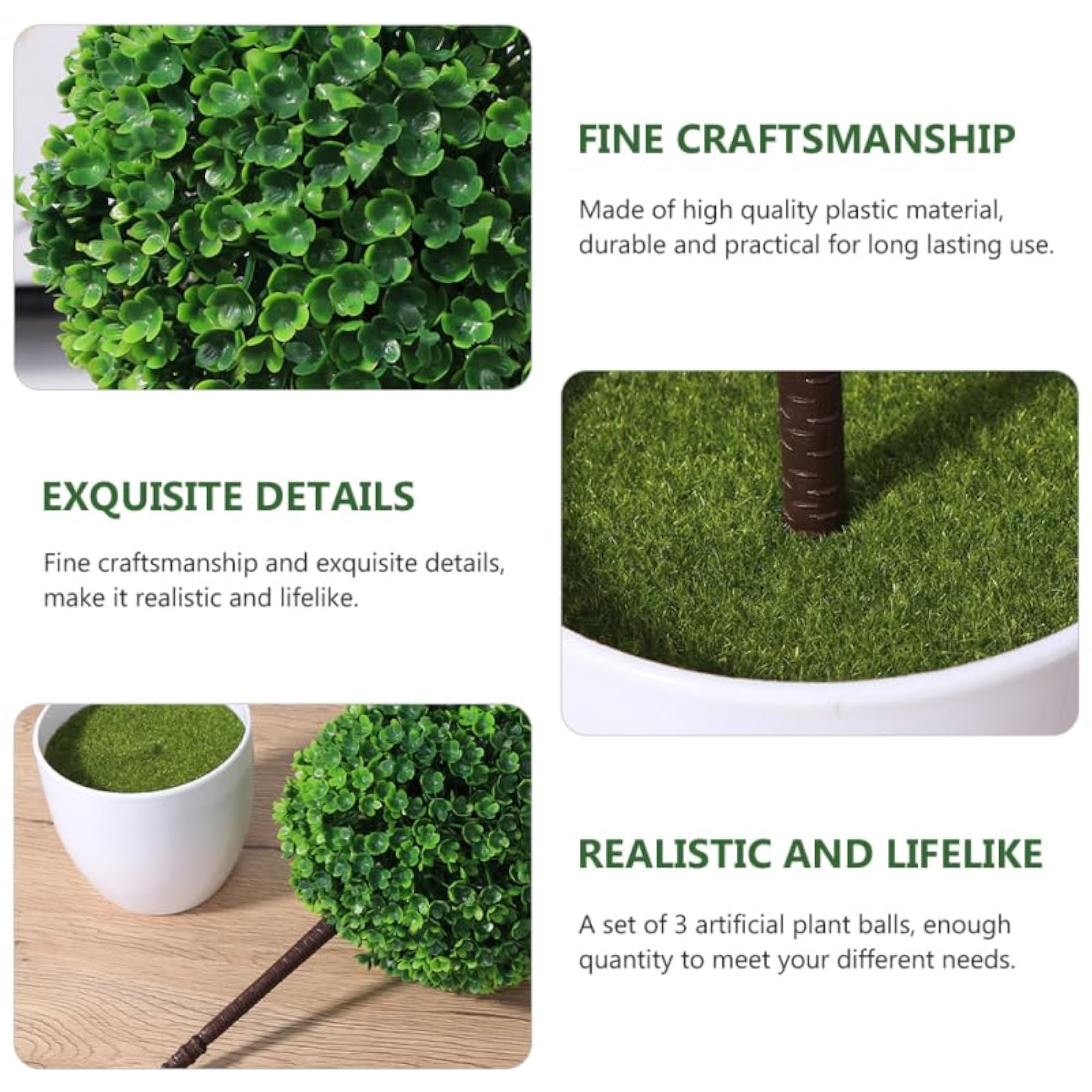 Artificial Boxwood Topiary Trees Set of 3