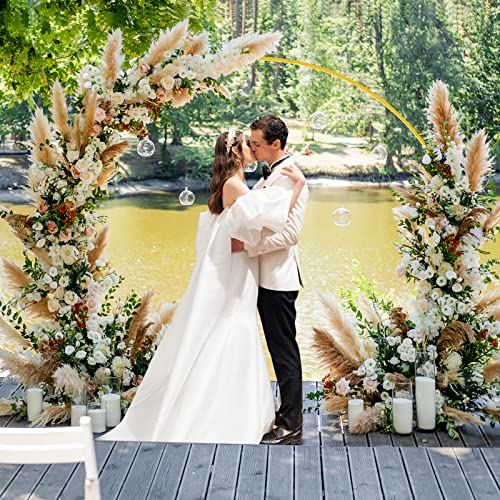 Fomcet 7.2FT Round Backdrop Stand Gold Metal Circle Balloon Arch Frame Large Wedding Arch Stand for Birthday Party Anniversary Valentine Wedding Ceremony Decorations - Image 3