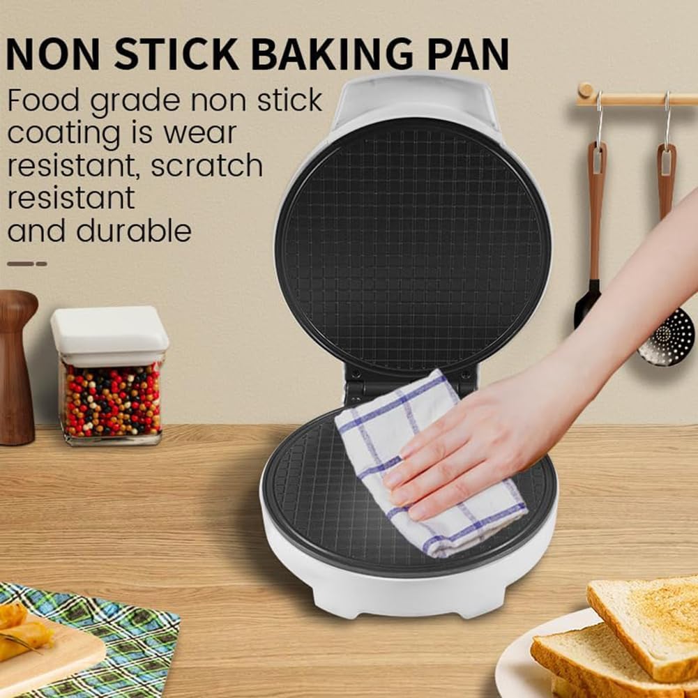 Maker di Cono di Waffle Elettrico - Riscaldamento a Doppia Faccia, 1000W, stampi antiaderenti in Acciaio Inossidabile da 7,5" - per Coni di Gelato, Dessert, panetteria Commerciale/casa