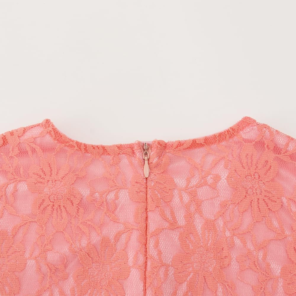 Noomelfish Toddler Bell Sleeve Lace Dress Long Sleeve Party Formal Wedding Flower Girl Dress (3-10 Years) - Image 7