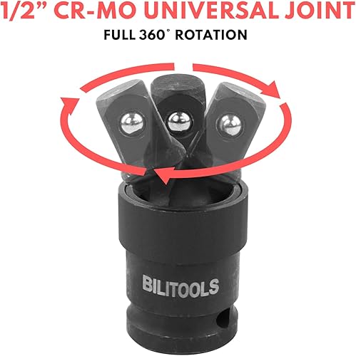 Miniatura 5 de BILITOOLS Juego de adaptadores de enchufe de 17 piezas incluye reductor, juego de enchufes universales para juntas, adaptador de taladro de 1/4"