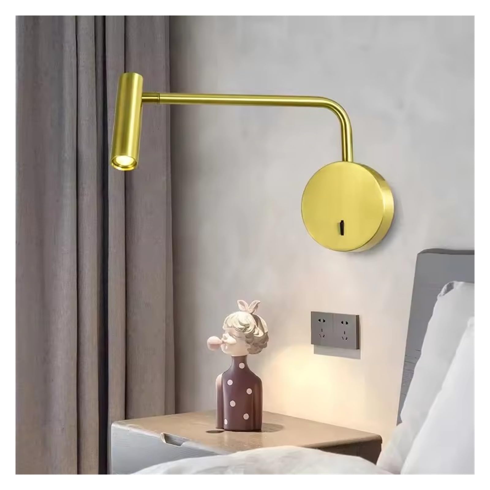 Nowoczesne obrotowe lampy ścienne LED, dekoracja domu, sypialnia, przełącznik, lampka do czytania LED, lampka nocna, kryty łóżko, zagłówek, proste