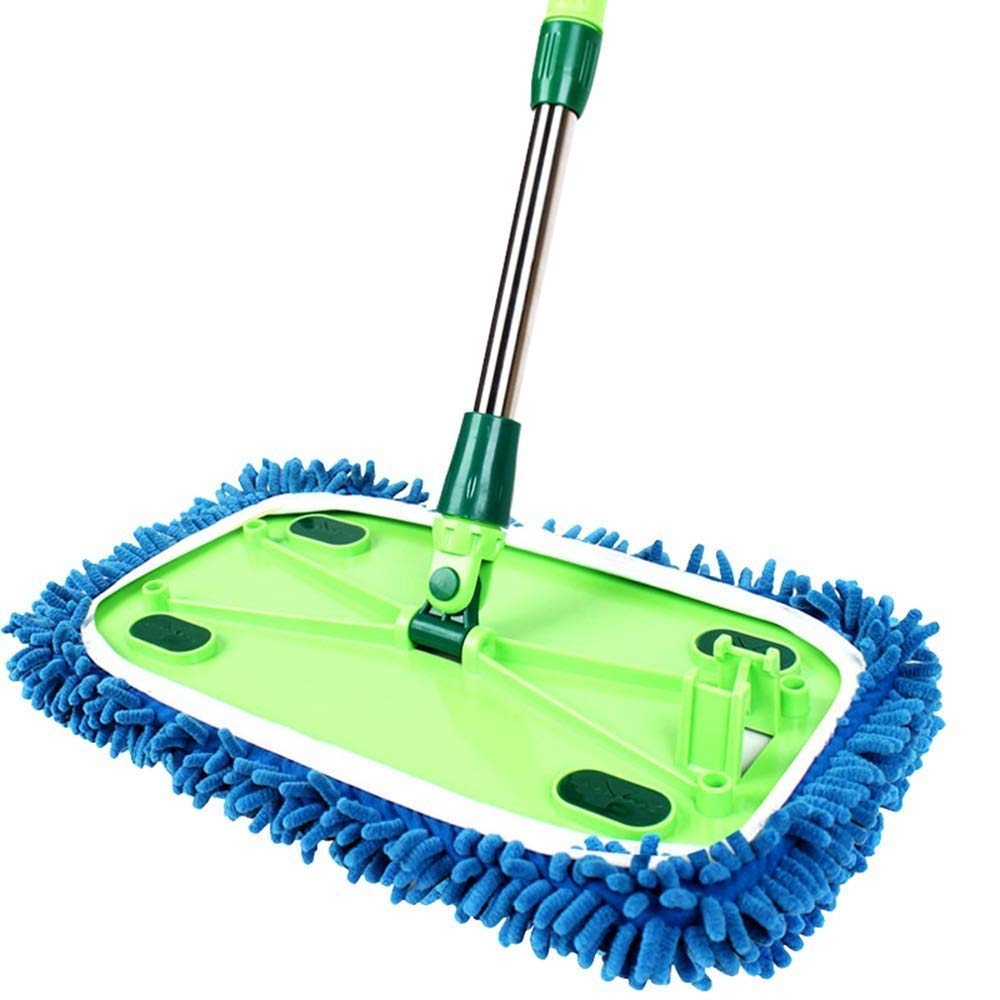 Vadrouille microfibre réutilisable pour sol sec et parquet bois