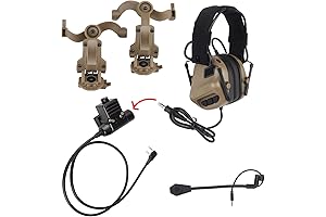 Tactical Shooting Headset with U94 PTT 2pin with ARC Rail Adapter, Noise...