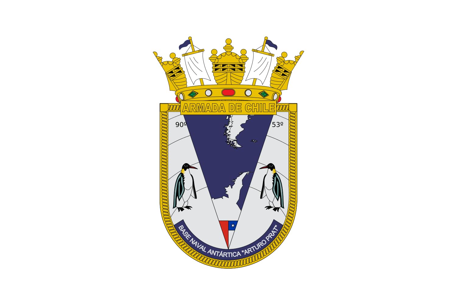 Grand drapeau Capitán Arturo Prat pavillon base navale grand format