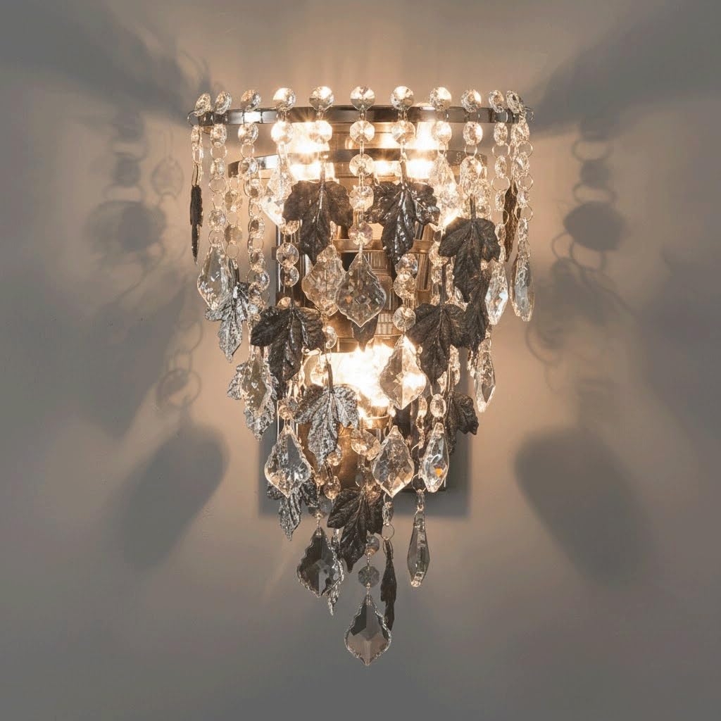 Aplique de pared de cristal art deco para iluminar salones elegantes