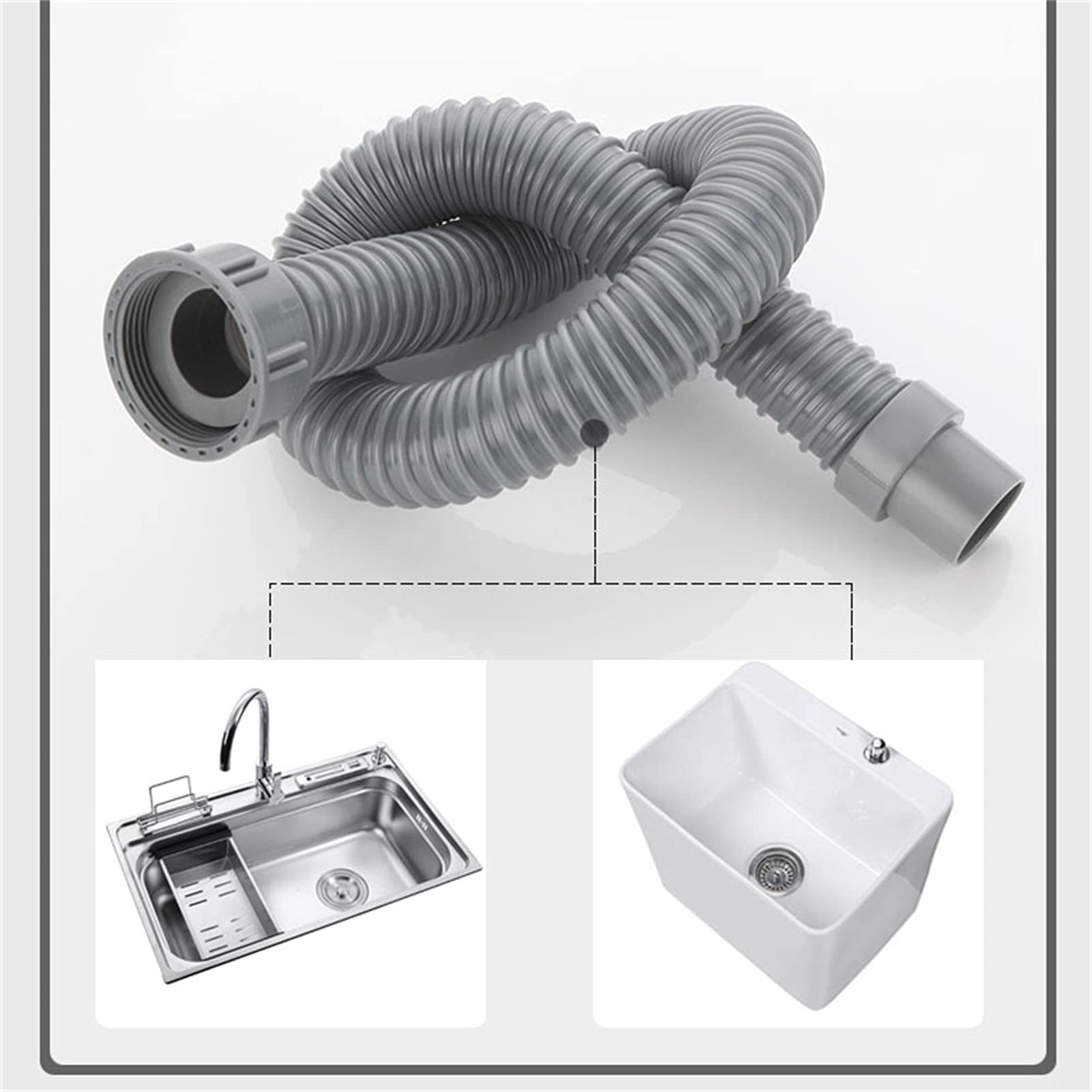 AnSafe Manguera de Drenaje, Durable Libre para doblarse Cocina Grifo Accesorios Hundir Desodorante y a Prueba de Insectos. Tubo de Entrada de Salida (tamaño : 200cm)