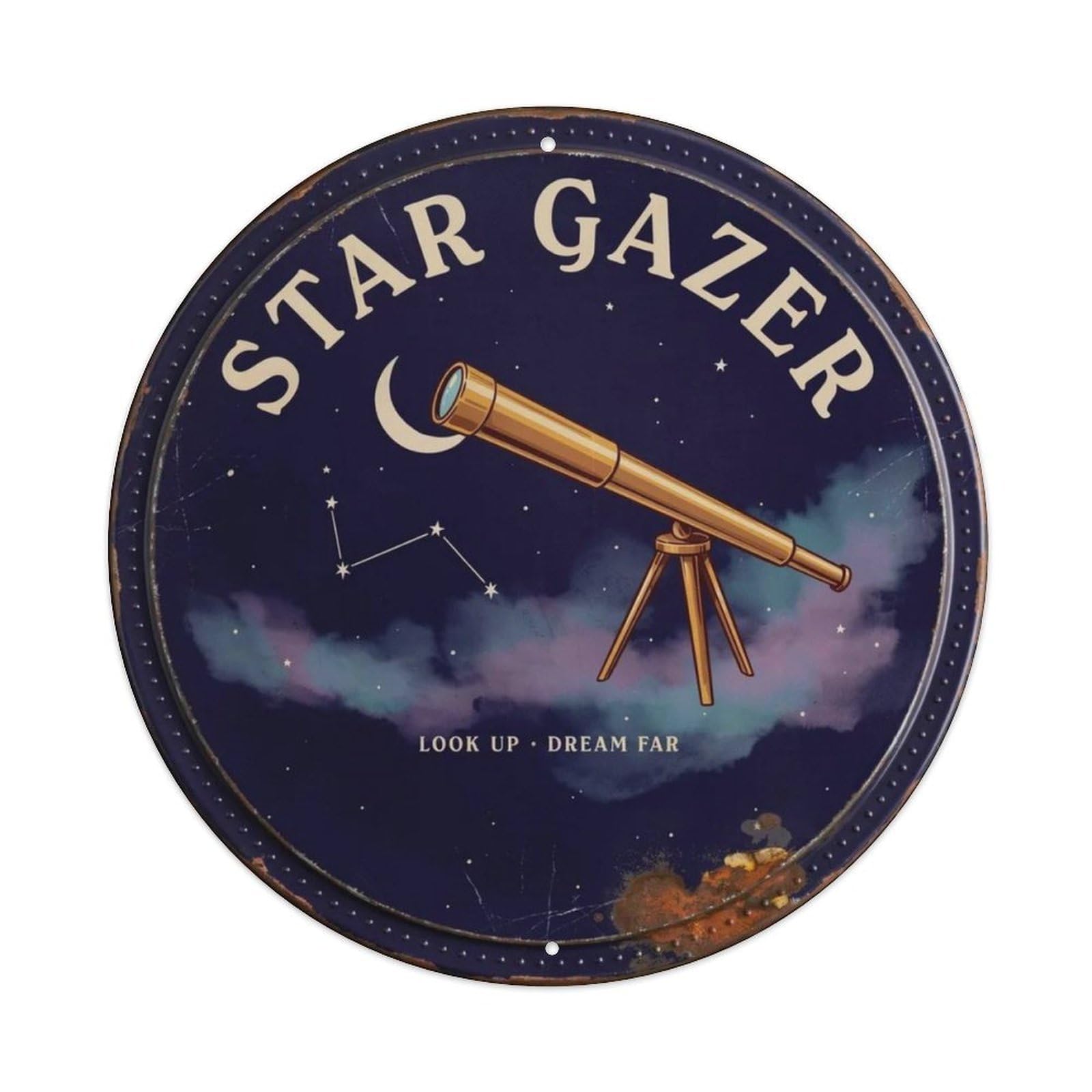 Star Gazer Metal Tin Sign Plaque