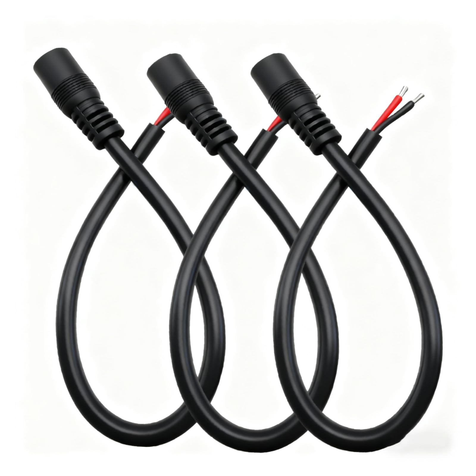 0.8FT 5.5mm x 2.5mm Female 16AWG DC Power Cable 12V DC Connector for CCTV Surveillance Cameras LED Light Strips Power Repair Cable 3pcs-image-8