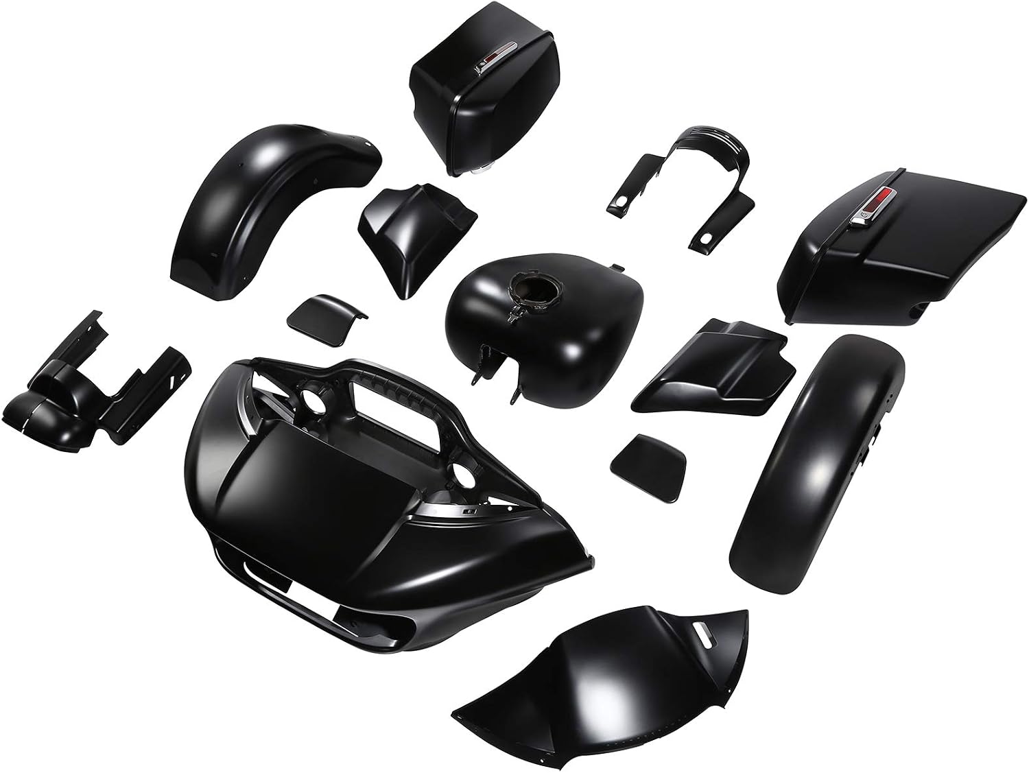 HR3 Inner Outer Fairing Glove Box Side Cover Stretched Saddlebags Front Rear Fender Gas Tank Black Denim Bodywork Bodykits Fit For Harley Road Glide Special 2015-2023