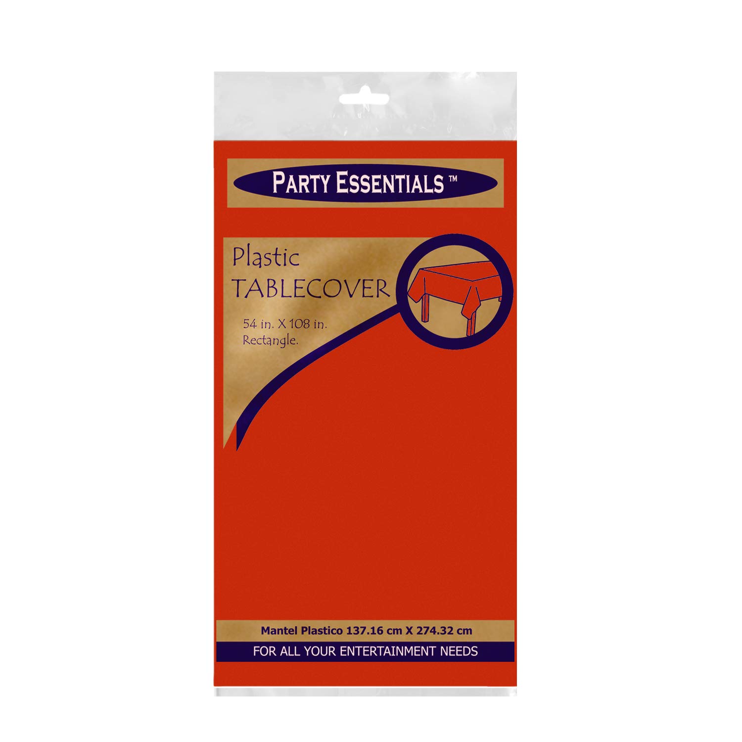 Party Essentials Heavy Duty Plastic Table Cover Available in 44 Colors, 54" x 108", Red, 108 x 54 inch (Rectangular) - Image 2