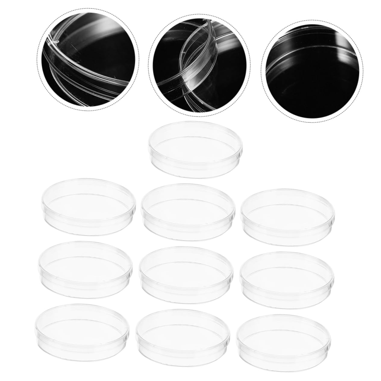 Gatuida 50stücke Transparente Petrischalen Mit Deckel Für Wissenschaftliche Experimente Autoklavierbar Für Zellkultur Und Mikrobiologie Hochtransparent Und Hitzebeständig