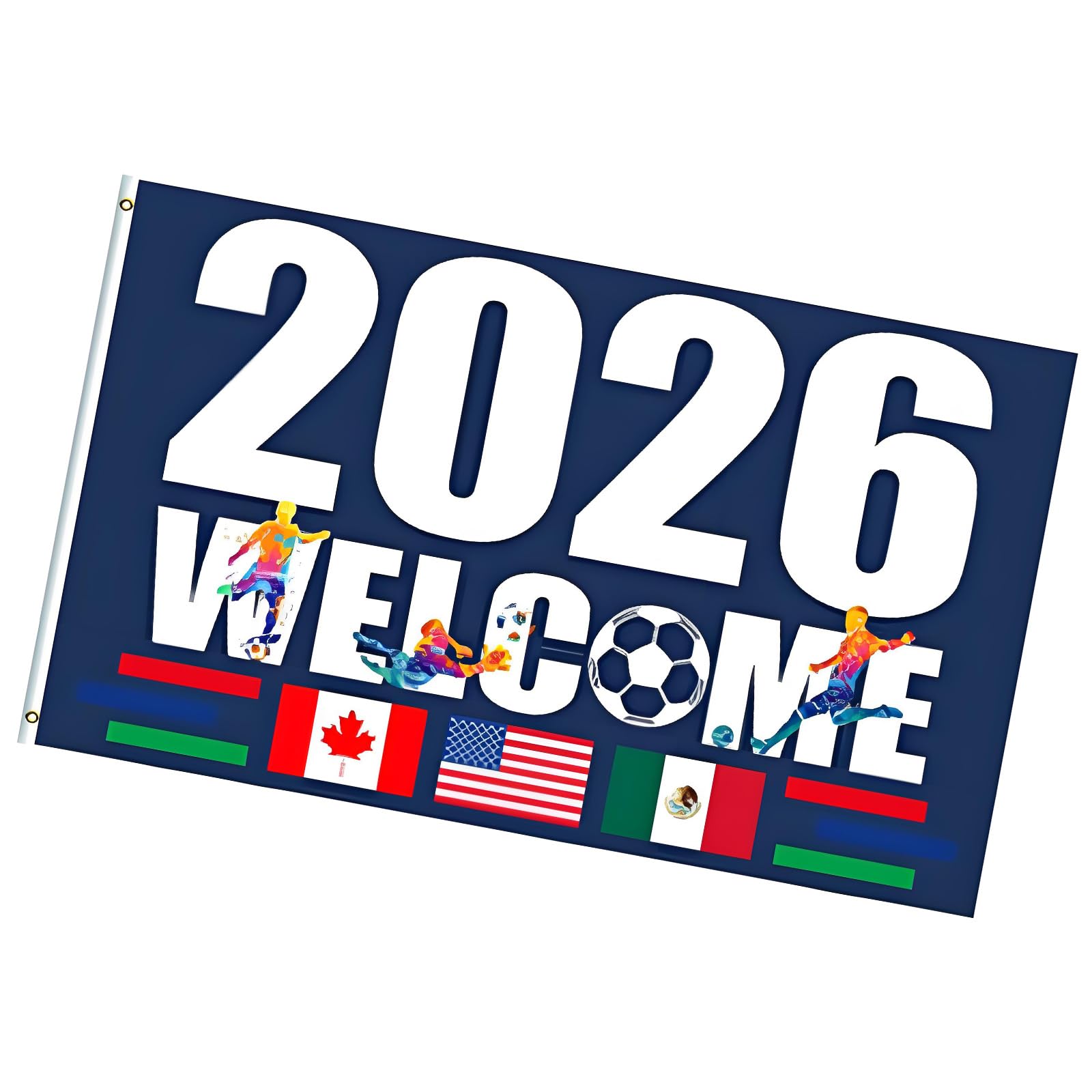 ZEPFJHE 2026 Football Cup Flag Banners North America Soccer Canada Mexico Joint Hosting Country Flags Outdoor Decor Canada Mexico Friendship