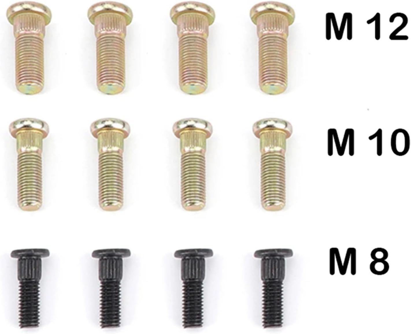 4 Pcs/lot 10.9 Steel Spline Screw Wheel Hub Studs - M12x1.25, M10x1.25, M8x1.25 for ATV, UTV, Buggy, Kart, Quad Bike Parts(M 8)