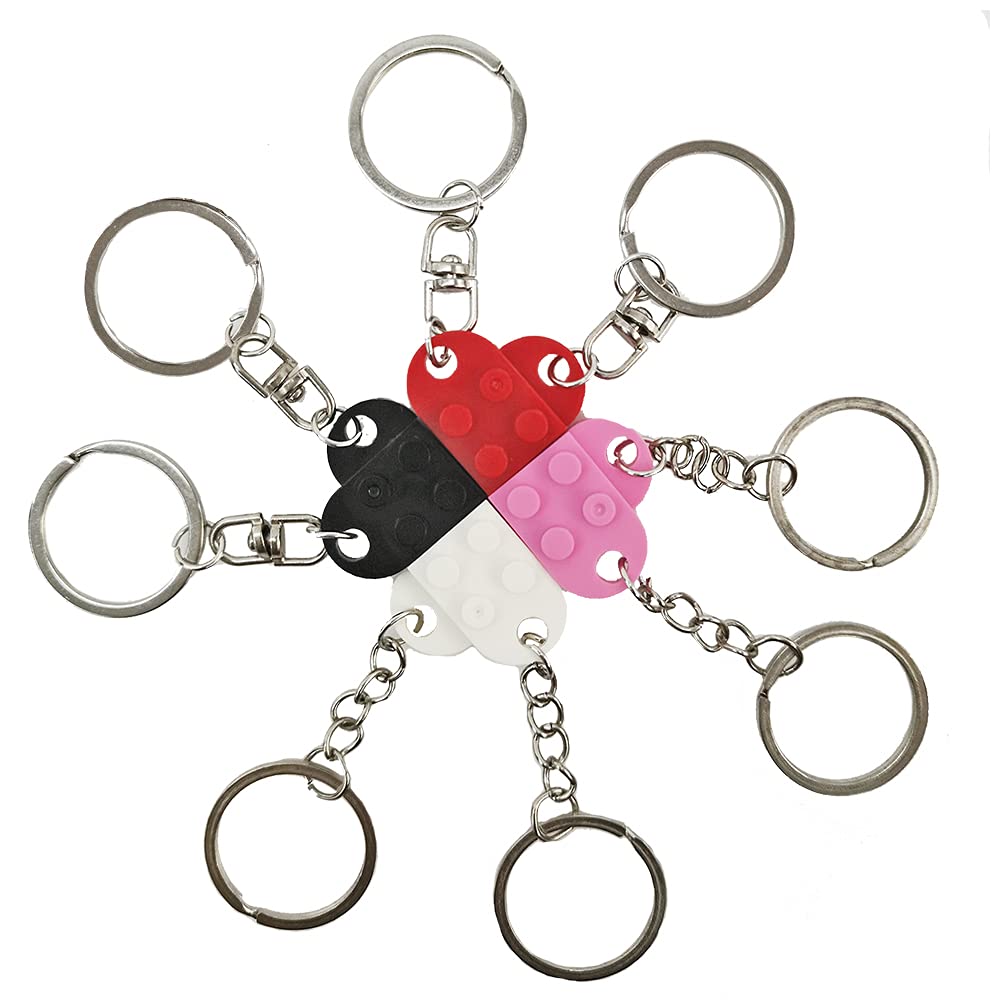 Agwut Heart Keychains, Keychain for Couples Friendship, Colorful Heart Keychain Set for Girls Women Boys Men Unique Gift