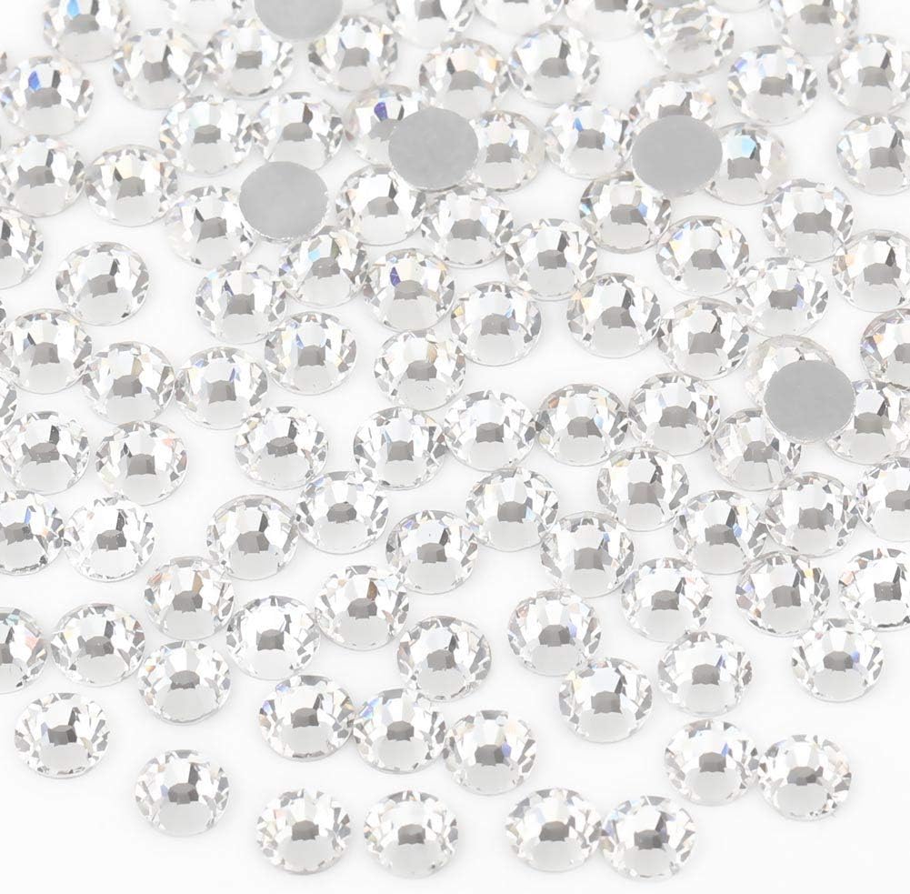 Beadsland 1440 Piece Flat Back Crystal Rhinestones Round Gems,1.3mm-6.5mm, Crystal/CrystalAB SS10(2.7-2.9mm) FLAT17170
