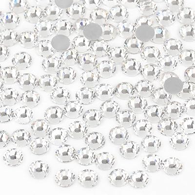 beadsland Flat Back Crystal Rhinestones Round Gems for Nail Art and Craft Glue Fix, CrystalAB (4.6-4.8mm) SS20/1440pcs