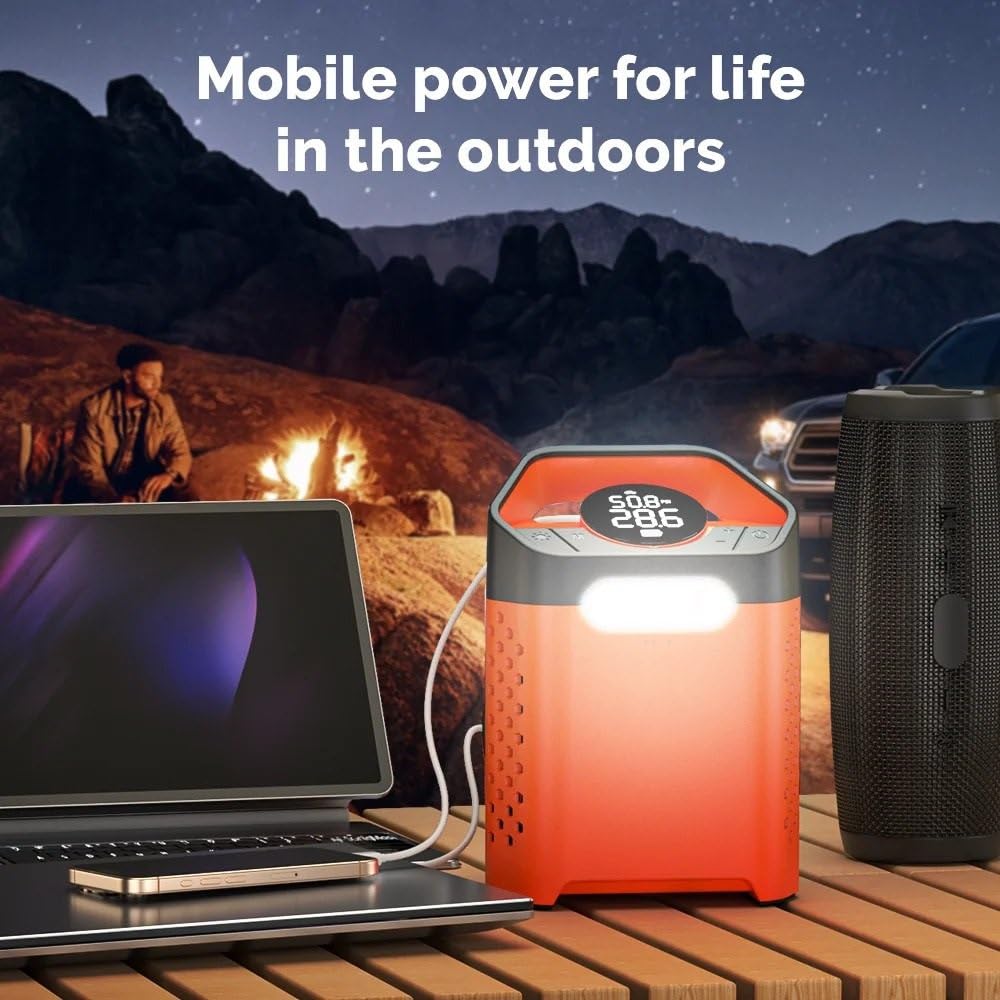 Inflador Ruedas Coche Compresor portátil para Coche, Inflador de neumáticos de Coche de 160 PSI, 7800mAh, para Coches, Motocicletas, Bicicletas, Bolas Compresores de Aire portátiles(Orange)