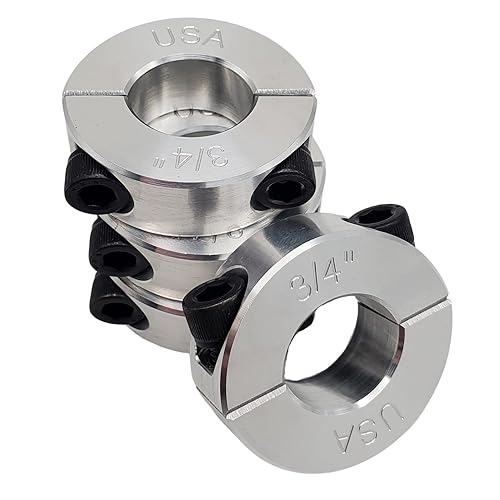 Miniatura 58 de Diámetro de orificio de 0.50 pulgadas - Abrazadera del collar de eje de dos piezas - Aluminio 2024 (paquete de 4)