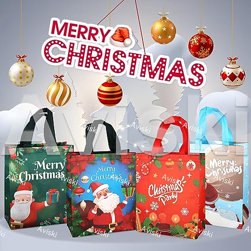 4PCS Multifunctional Non-Woven Christmas Tote Bags - 31x25x11.5cm, Perfect for Gifts Shopping & Xmas Party Supplies - Image 4