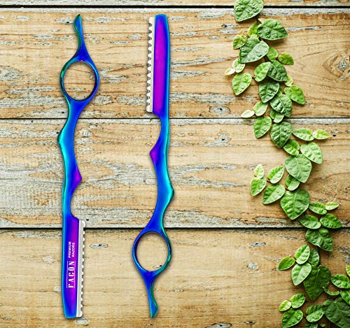 Facon-Maquinilla-de-afeitar-profesional-para-estilizar-el-cabello-con-textura-y-plumas-incluye-10-cuchillas-de-repuesto