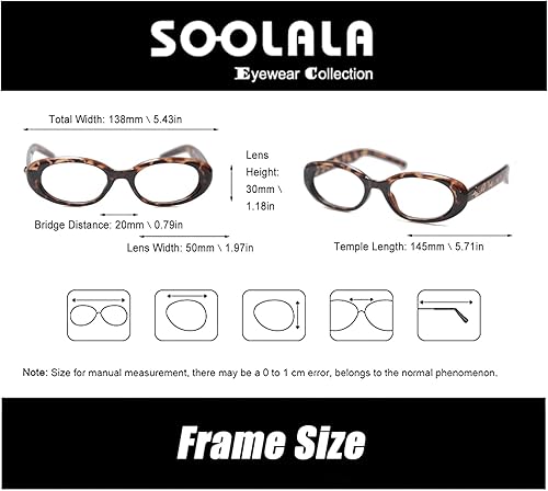 Miniatura 2 de SOOLALA Gafas de lectura de forma ovalada con bloqueo de luz azul para mujer