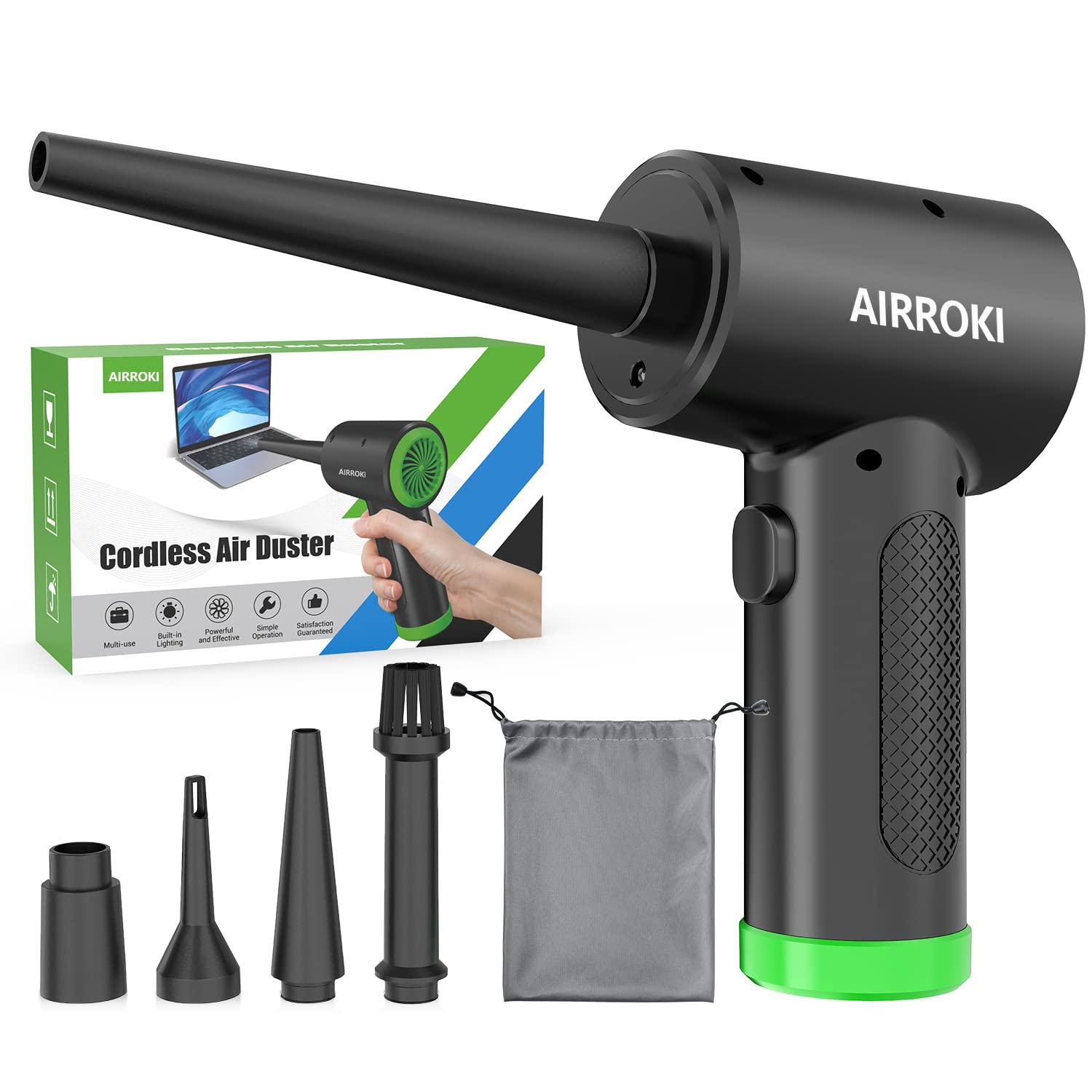 Buy AIRROKI Cordless Compressed Air Duster Electric Air Duster for