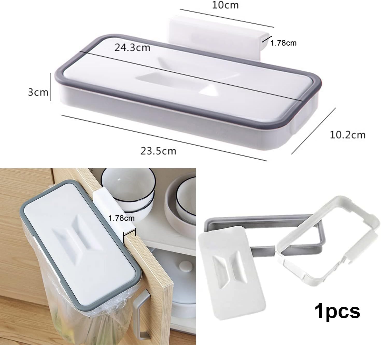 Sujeción para sacos residuos | Colgador para fundas de plástico | Gancho para cubo cajón caravana | Estructura mural para desechos | Contenedor plegable cocina