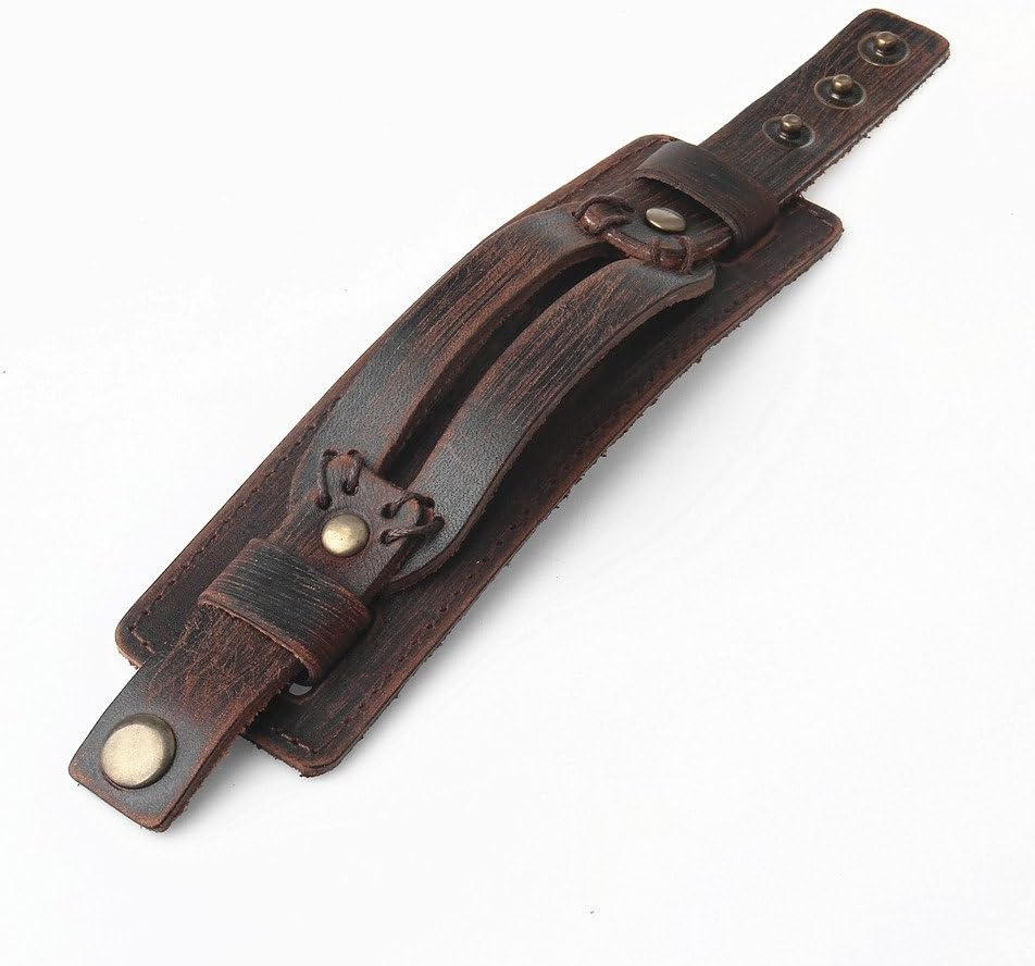 Brown Leather Men's Cuff Bracelet