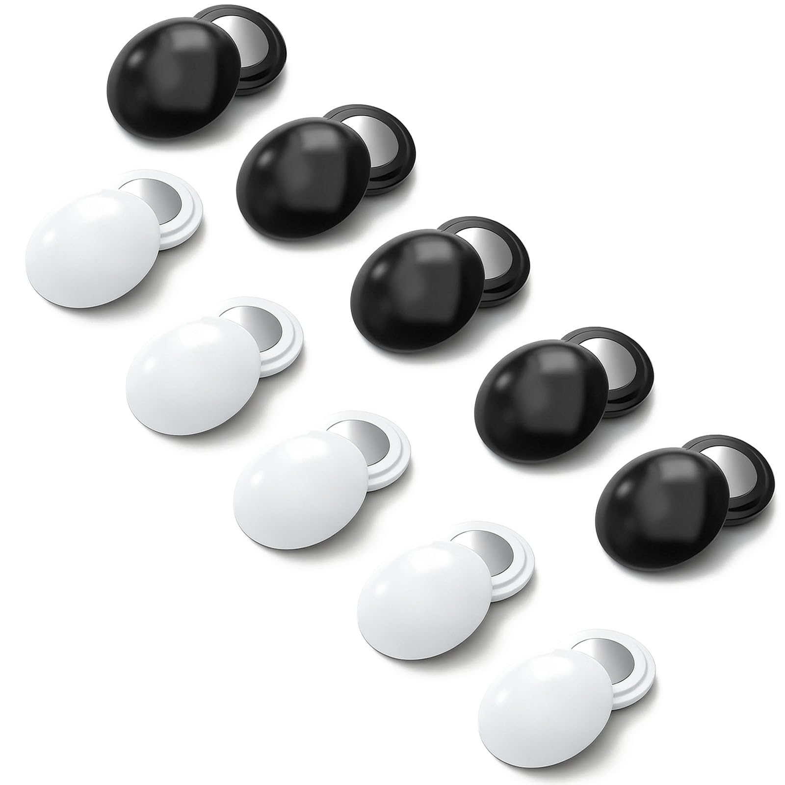 10 Pares Imanes para Dorsales Running, Sujeta Dorsales Running, Portadorsal Magnetico sin Dañar la Ropa, Iman Sujeta Corsal, Imanes Deportivos para Fijar Número de Carrera - Blanco y Negro
