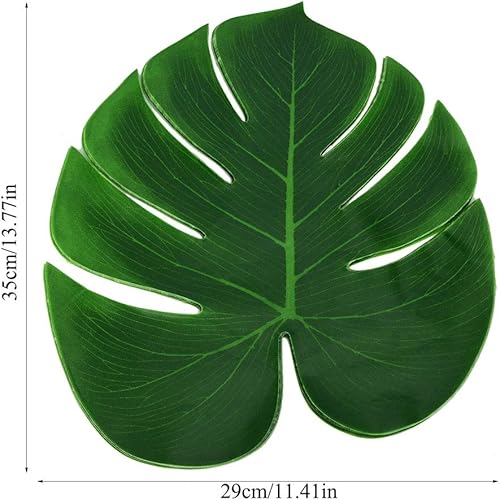 Miniatura 7 de 12 manteles individuales de hojas de Monstera, decoraciones de fiesta tropical, hojas de palma para el domingo de Ramos, bandera de mesa de hojas de