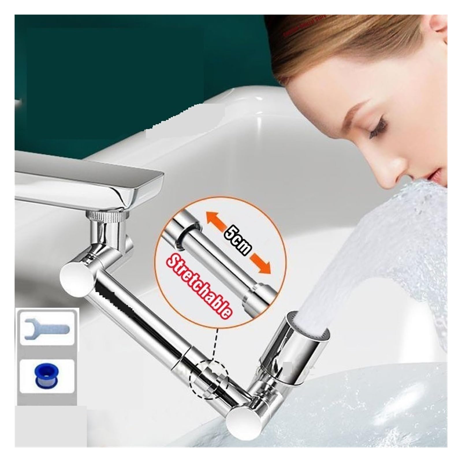 Extensor De Grifo Giratorio 1440 °, Modos Duales Latón, Brazo Robótico Universal, Aireador, Fregadero, Accesorio For Cocina Y Baño Bien Hecho(Dual Modes Silver)