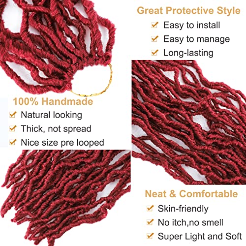 Soft Locs Burgundy Red Faux Locs Crochet Hair 30 Inch 7 Packs Long Crochet Locs Goddess Locs Natural Synthetic Pre Looped Crochet Braids For Butterfly Locs Crochet Hair (30 Inch (Pack Of 7), Bg#) #TOP2