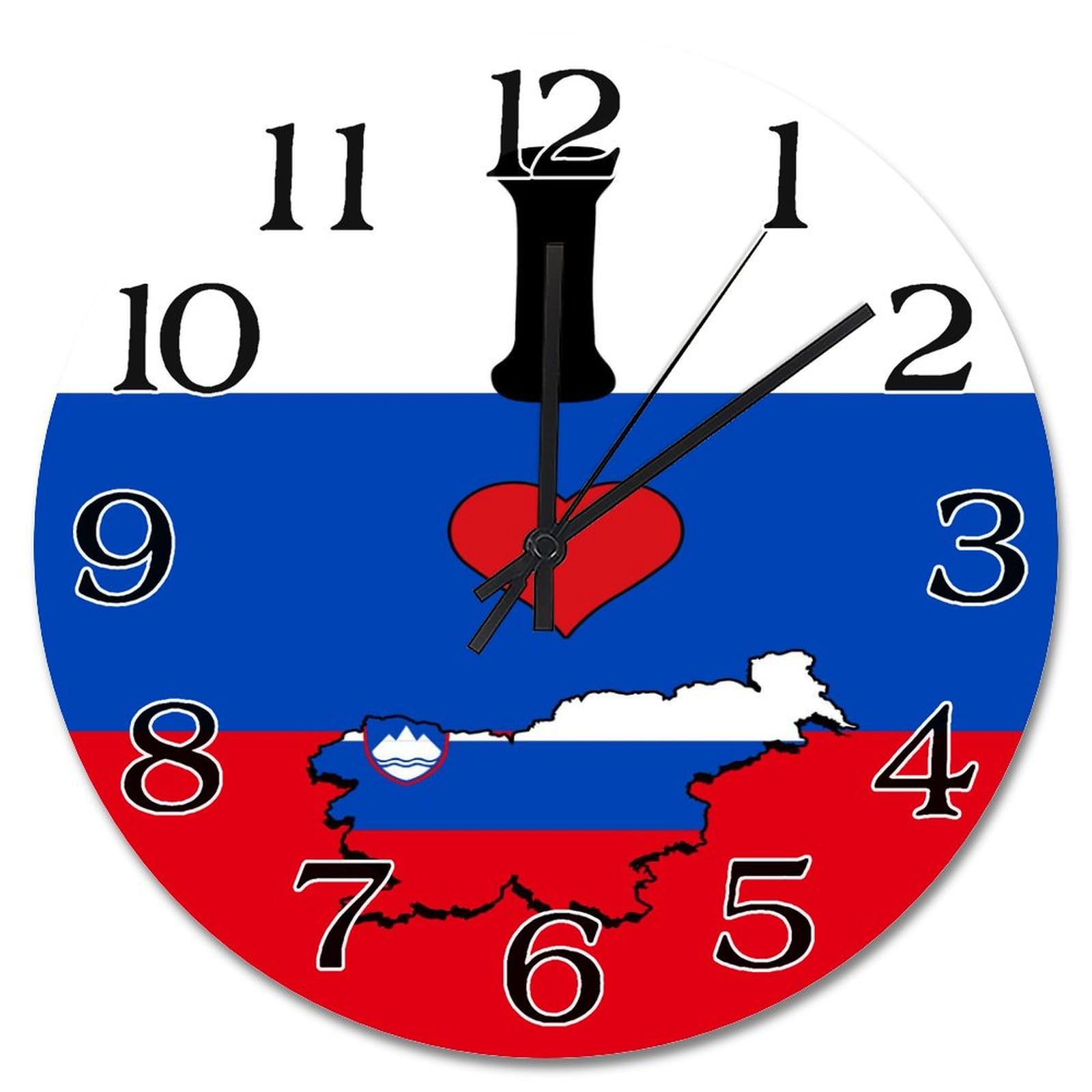 Horloge murale vintage Slovénie en bois, cadeau idéal pour ami