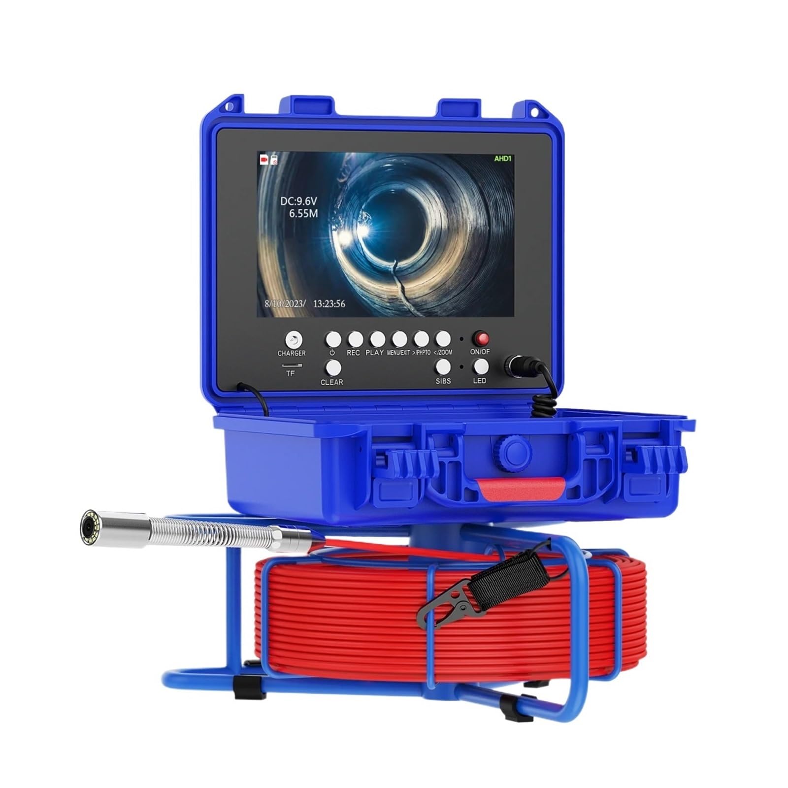 9'' Kamera Endoskopowa Do Kanalizacji Z Lokalizatorem 512HZ, Licznikiem Mierników, Samopoziomującym Rejestratorem DVR AHD 1080P, Inspekcją Rur 23MM, Kamerą 4500MAH Dobra Jakość Obrazu(30M)
