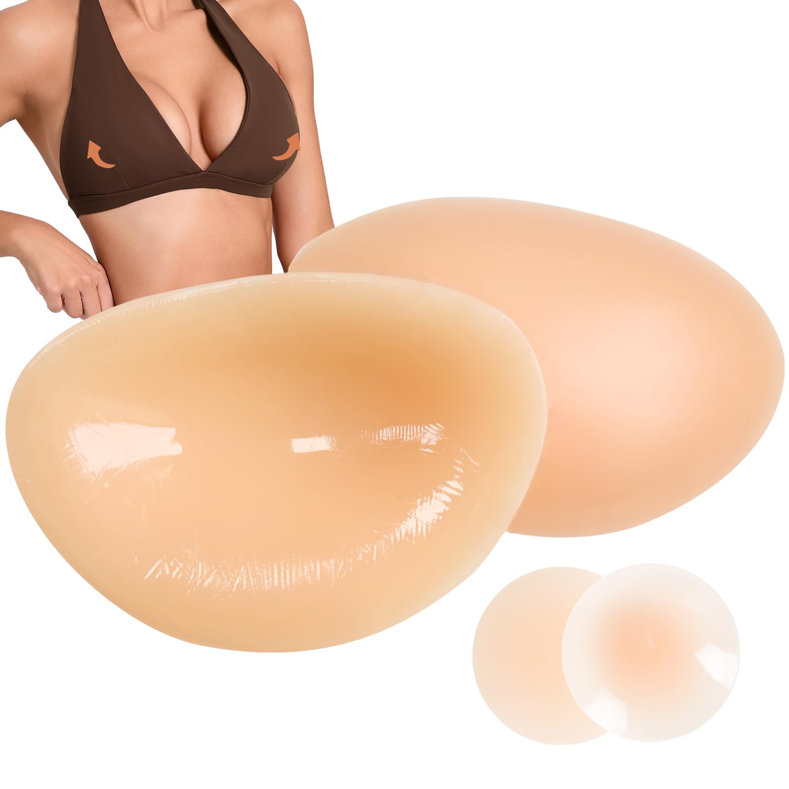 Selbstklebende Push-Up-Einlagen für BH | Wiederverwendbare Unsichtbare Silikon-BH-Einlagen mit Natürlicher Hebung, Für Bikini/Sport/Büstenhalter
