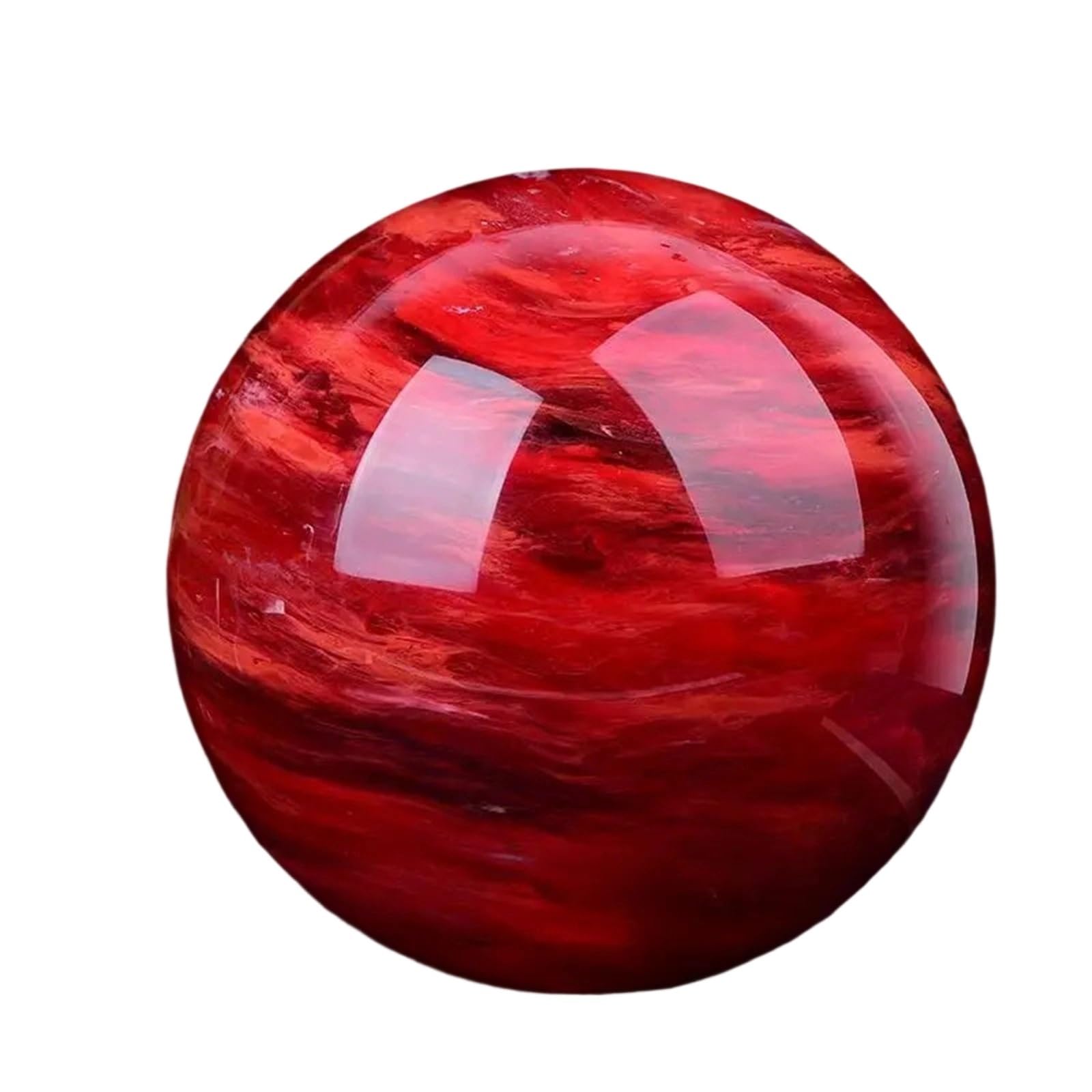 HAOYUNS Beautiful Natural Quartz Red Smelting Stone Crystal Ball Spheres for Reiki and Feng Shui