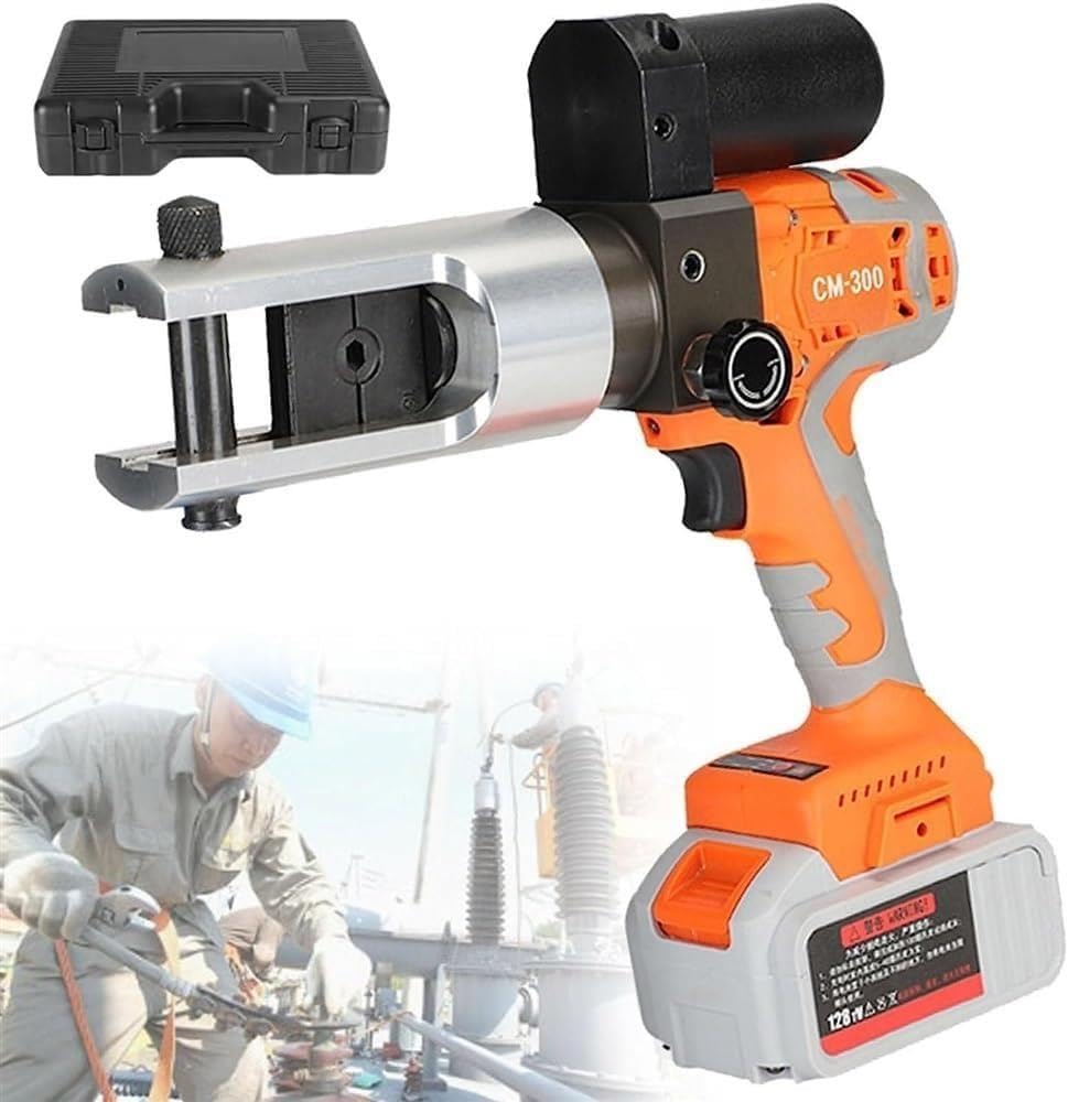 Elektryczna Hydrauliczna Zaciskarka Do Rur, Akumulatorowa Przewodów 16–300 Mm², Z 11 Parami Matryc, Zasilana Akumulatorowo Kabli