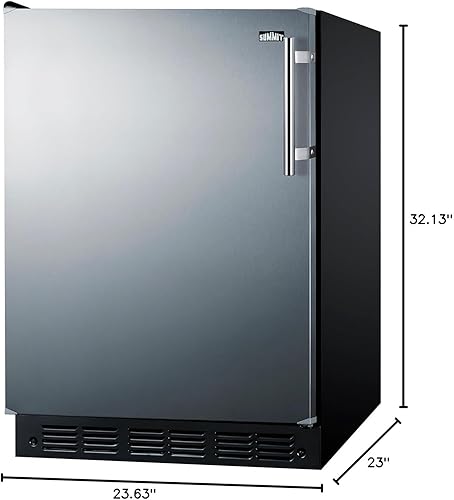Miniatura 7 de Summit FF708BL7SSADALHD - Refrigerador comercial ETL-S de 24 pulgadas de ancho con certificación ANSI-NSF Standard 7, 5.1 pies cúbicos, operación