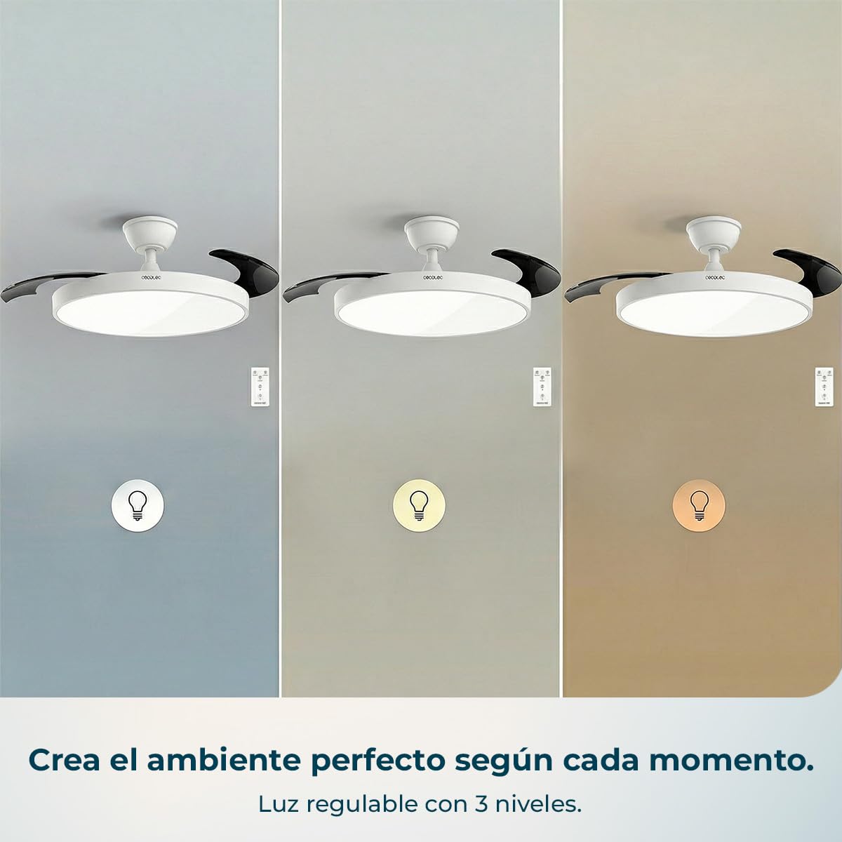 Cecotec Ventilador de Techo con Luz con Aspas Retráctiles EnergySilence Aero 300 Air Invisible. 30W, Motor DC, Mando a Distancia, 6 Velocidades, Temporizador 4h, Función Winter-Summer — view 8