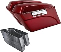 Vista 11 de TCT-MT. - Alforjas alargadas de 5.0 pulgadas con llave de cerrojo para Harley Touring 1993-2013 Road King Electra Street Glide FLHR FLHT FLHTCU