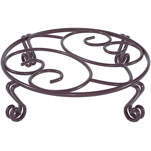 Yimobra Soporte de metal para macetas patentado original de alta resistencia para interiores y exteriores. Soporte circular de hierro inoxidable