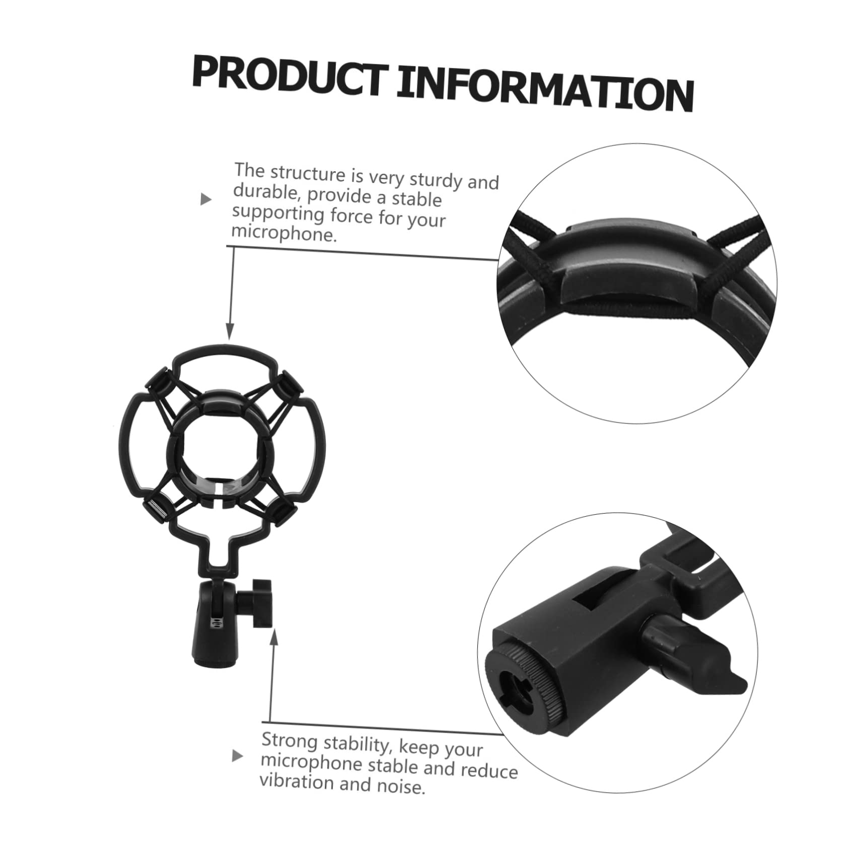 Toddmomy 2 Pcs Boom Stand Mic Holder Microphone Mount Clamp Shockproof Mount for Condenser Mic Easy to Use and Adjust