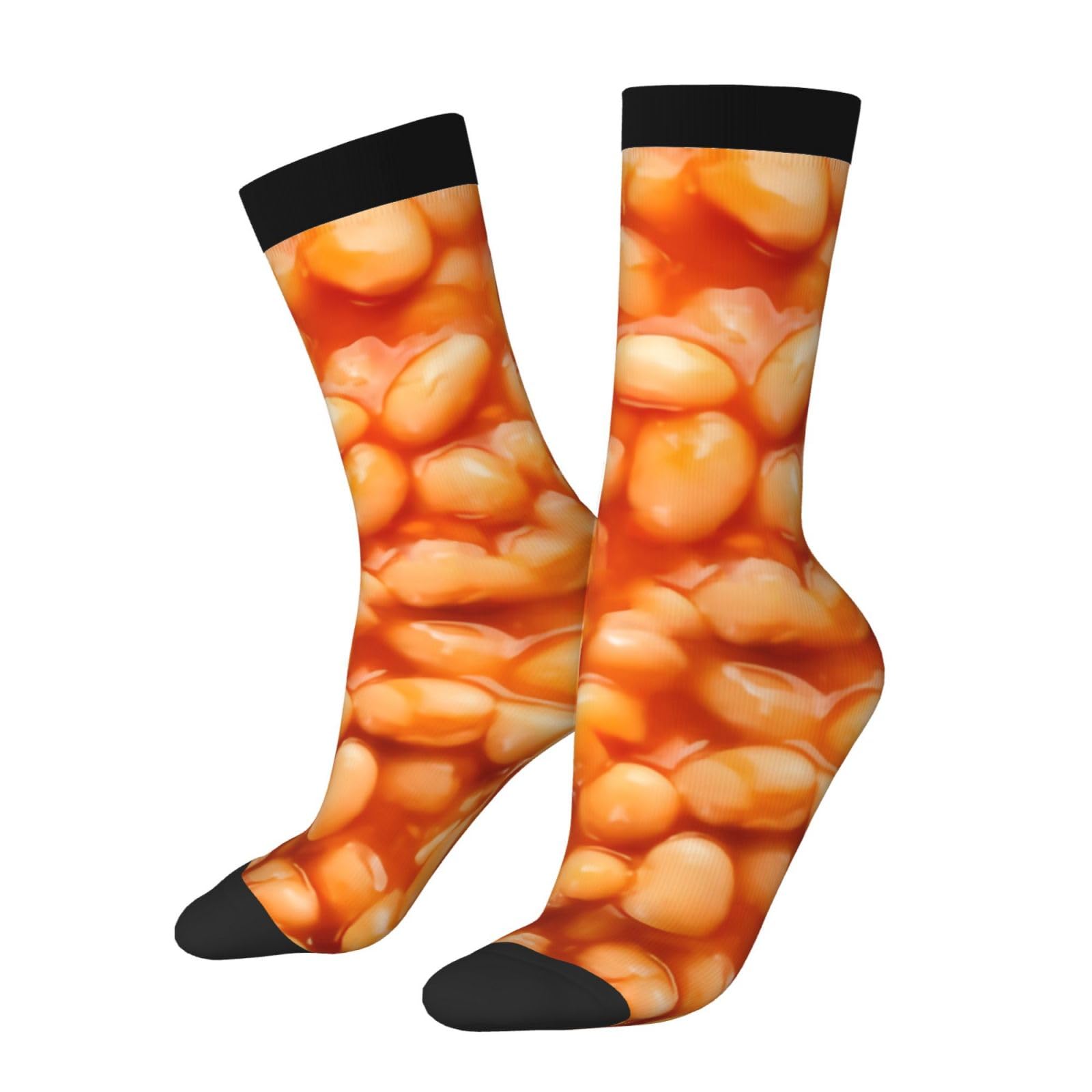Peiyeety Unisex 2 Black-1 Baked Beans Fun Socks Crew Socks For Men & Women
