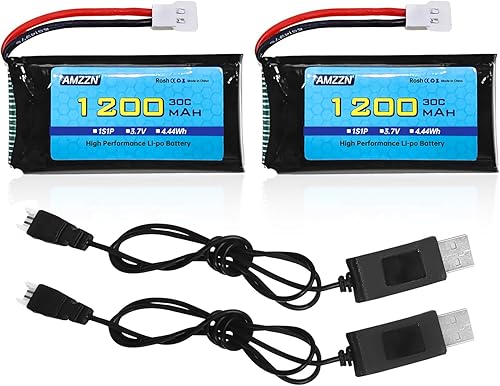 Batería Lipo de 3.7 V 1200 mAh 30C con cable de carga USB, enchufe Molex para SYMA X5SW X5SC X5SC-1 KY601S RC Drone Accesorios de batería de litio