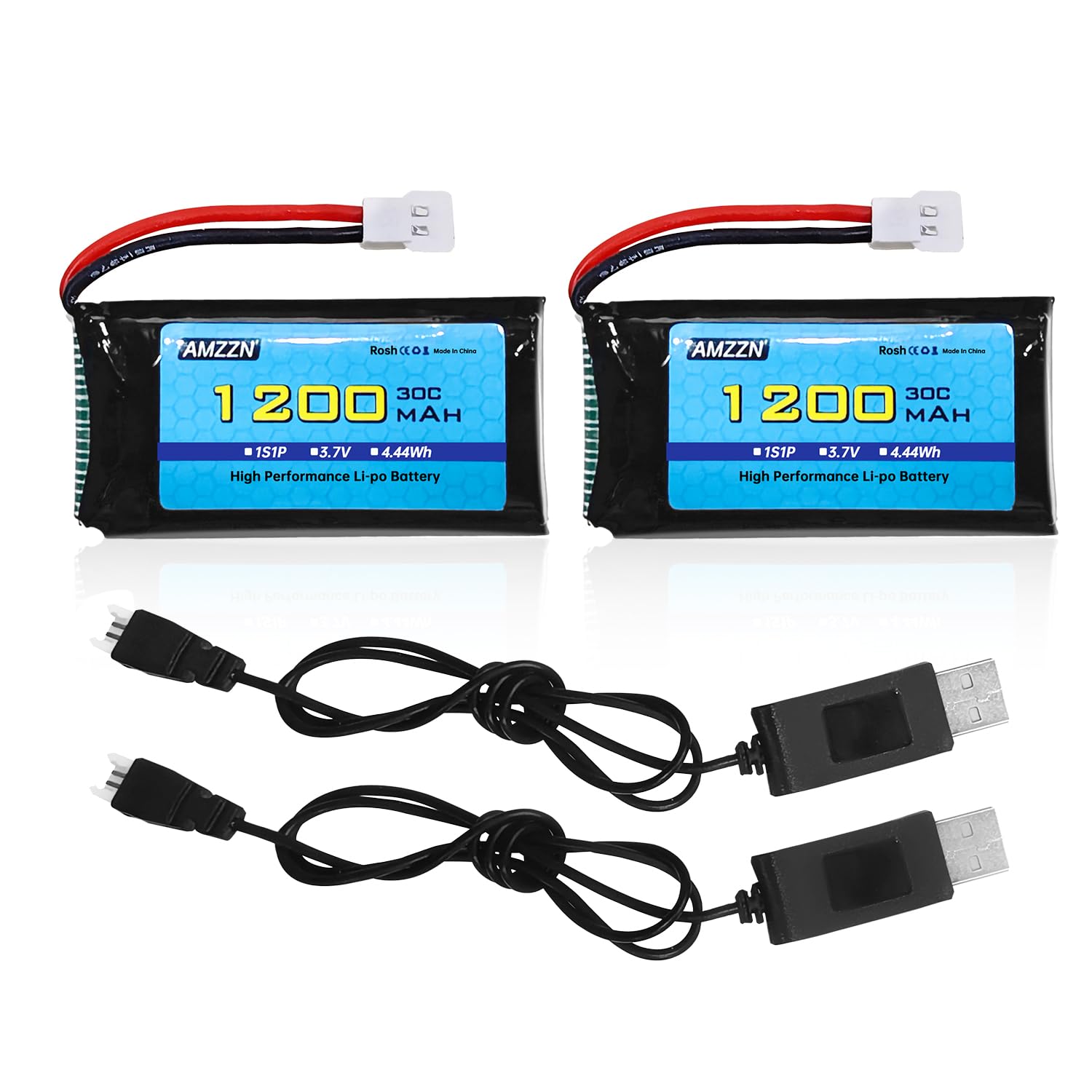 AMZZN Pack De 5 Baterías Lipo 3.7V 800mAh 30C Con Cargador 5 En 1 – Compatibles Con Syma X5C Y La Mayoría De Drones RC