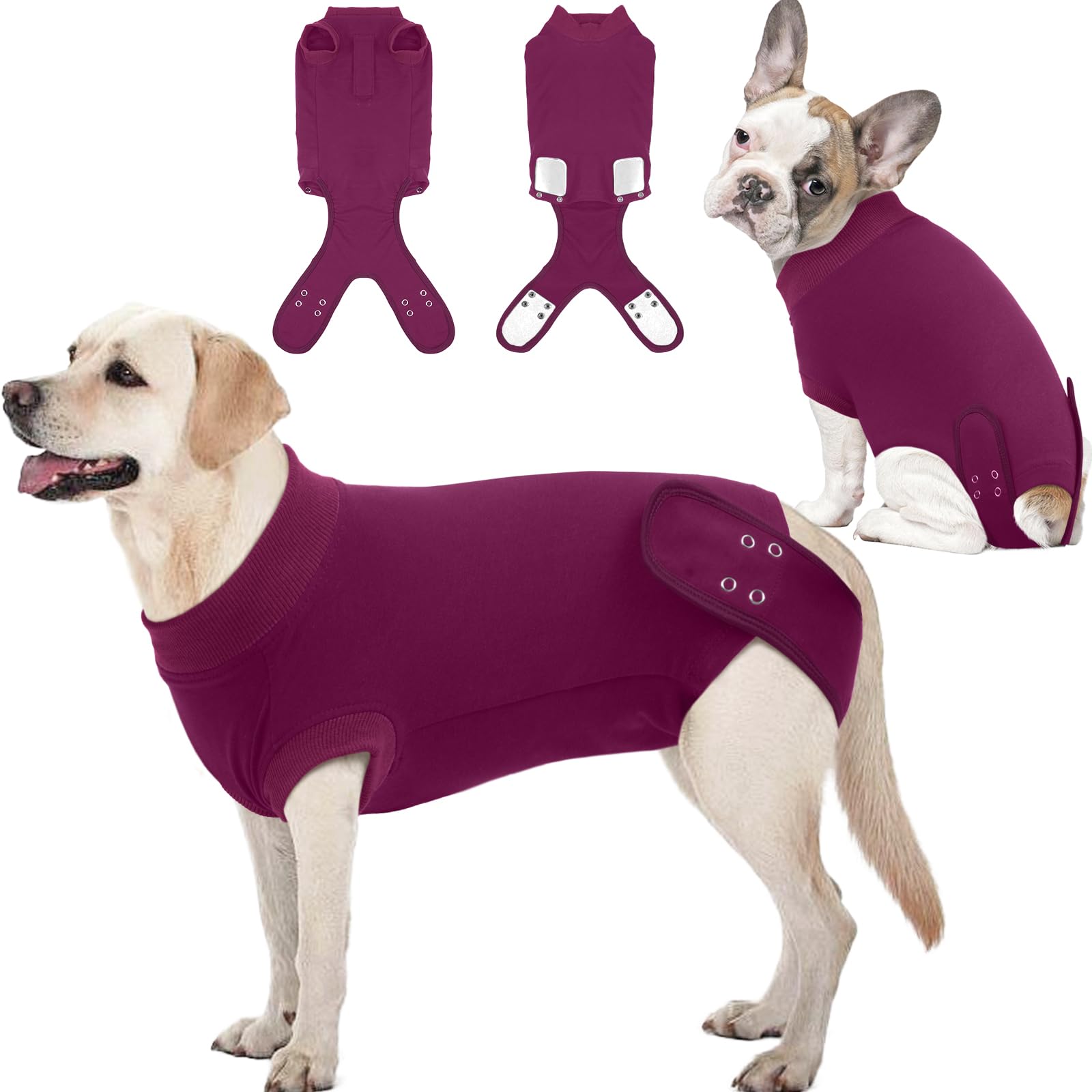 Photo 1 of IDOMIK Dog Recovery Suit for Female Spay - Adjustable Anti-Licking Dog Post Surgery Onesie, Male Female Dogs Neuter Spay Suits, Soft Abdominal Wound Bandage & E-Collar Cone Alternative