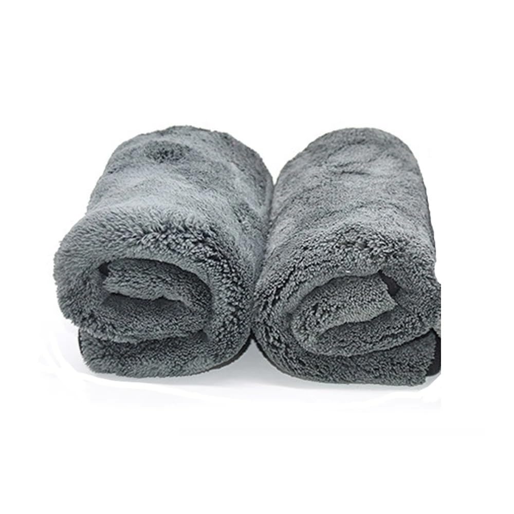 Toalla de secado de tela para coche, limpieza de coche, suministros de ropa, accesorios de ropa, detalles de microfibra, productos de cuidado automático, interior, 1200 g/m², gris, 2
